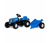 Vaikiškas minamas traktorius su priekaba vaikams nuo 2,5 iki 5 m. | rollyKid New Holland | Rolly Toys 